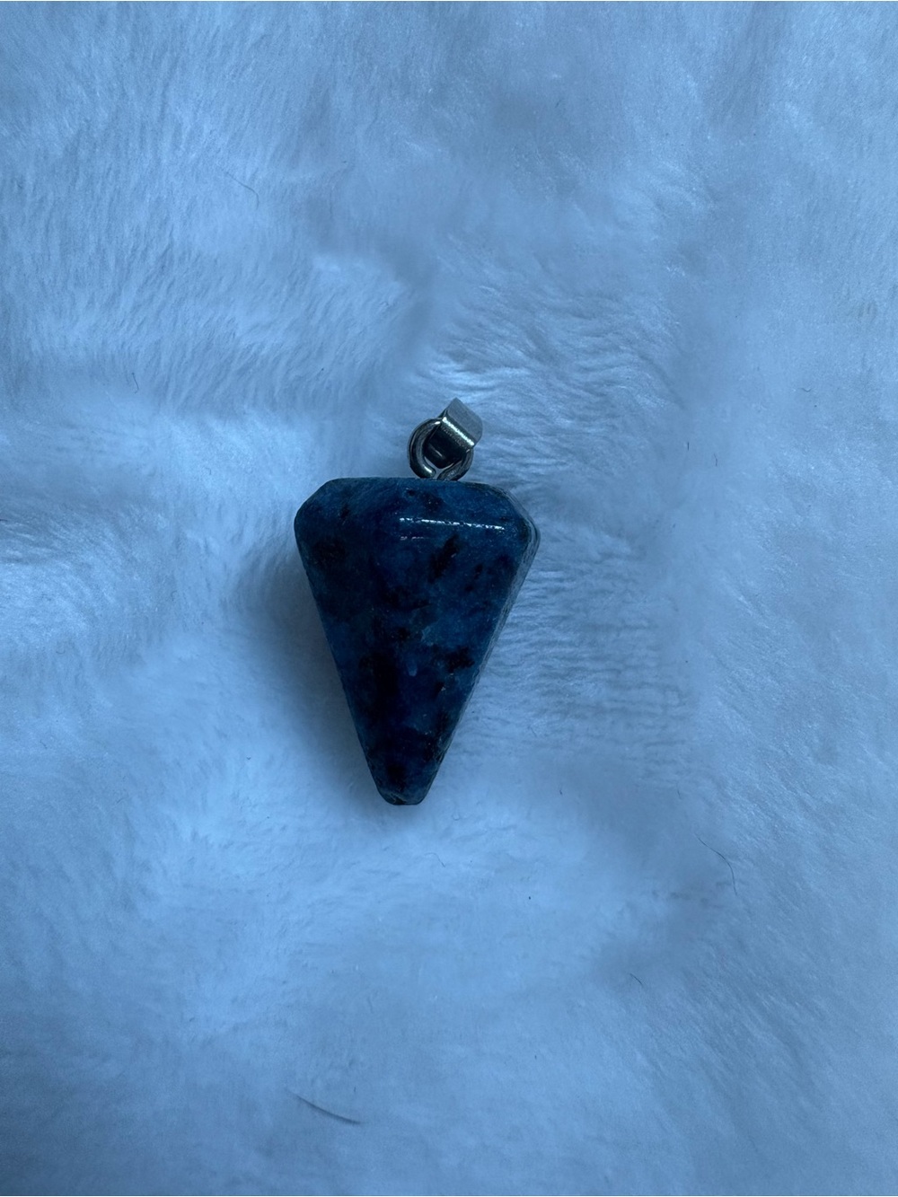 Blue Stone Point Pendant or pendulum style Necklace - No chain